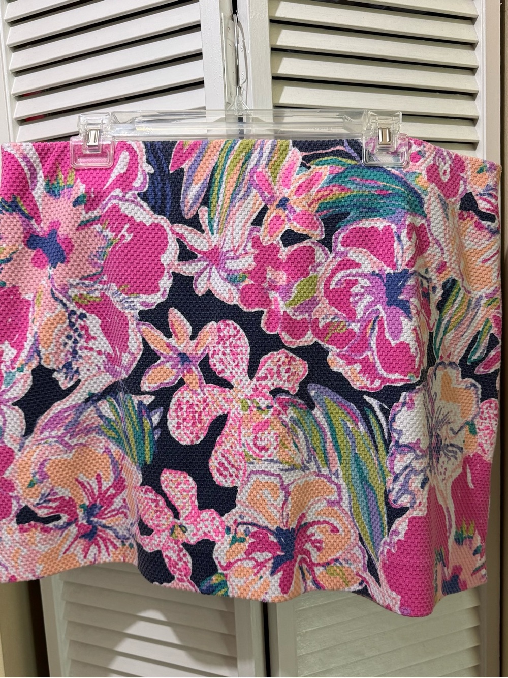 Lilly Pulitzer Navy, Hot Pink & Peach Tropical Floral Skort